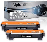 alphaink 2 Toner Compatibili con Brother TN-1050XL XXL versione da 2000 Copie per Brother DCP-1510 DCP-1512 DCP-1612W DCP-1610W DCP-1616NW HL-1210W HL-1110 HL-1112 HL-1212W HL-1201 MFC-1810 MFC-1910W