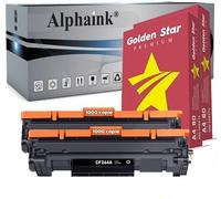 alphaink 2 Toner per HP 44A CF244A 1000 Copie + 2 Risme A4 500 fogli 80gr per HP LaserJet Pro M15 M16 M17 M28 M29, Nero, Qualità di stampa perfetta e garantita per 24 mesi