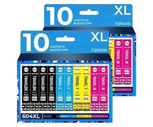 alphaink 20 Cartucce Compatibili con Epson 604 XL 604XL per Expression Home XP-2200 XP-2205 XP-3200 XP-3205 XP-4200 XP-4205 WORKFORCE 2910DWF 2930DWF 2935DWF 2950DWF (8Nero 4Ciano 4Giallo 4Magenta)