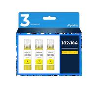 alphaink 3 Inchiostri Gialli Compatibili con Epson T104 per EcoTank ET-2710 ET-2712 ET-2711 ET-2714 ET-2715 ET-4700 ET-2720 ET-2721 ET-2726 (3-Pack T1044)