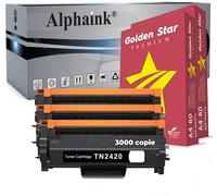 alphaink 3 Toner Compatibili con Brother TN2420 TN-2420 3000 Copie con 2 RISME Carta A4 per MFC L2710DW L2710DN L2730DW L2750DW HL-L23210D L2350DW L2370DN L2375DW DCP-L2510D L2530DW L2550DN