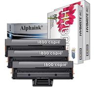 alphaink 3 Toner Compatibili con Samsung MLT-D111 MLT-D111S 1800 Copie + 2 Risme A4 500 foglie 80gr per stampanti SL M2026W M2020W M2020 M2022 M2022W Xpress M2026 M2070 M2070F M2070FW M2071FH M2078