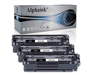 alphaink 3 Toner Q2612XL 12XL Compatibile per stampanti HP LaserJet 1010 1012 1015 1015 1020 3010 3020 3030 3050 3052 3055 M1005 MFP M1319 MFP M1319F MFP (4000 copie l'uno)
