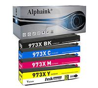 alphaink 4 cartucce compatibili con HP 973X per stampanti HP PageWide Pro 452dw, 477dw, 477dwt, 452dwt - PageWide Managed MFP P57750dw, P55250dw.