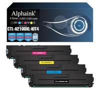 alphaink 4 Toner CTL-A2100 XL compatibili per Pantum CP2100D CP2100DN CP2100DW, CM2100DN CM2100DW CM2100ADN CM2100ADW - CON CHIP - 3000/2500 pagine - Nero Ciano Magenta Giallo