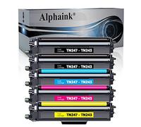 alphaink 5 Toner con chip Compatibili TN247 TN243 per Brother MFC-L3730CDN MFC-L3750CDW MFC-L3770CDW MFC-L3700 DCP-L3550CDW DCP-L3517CDW DCP-L3500 HL-L3230CDW(2 Neri 1 Ciano 1 Giallo 1 Magenta)