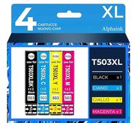 alphaink Cartucce Compatibili con Epson 503XL - Multipack per Expression Home XP-5200 XP-5205 XP5200 XP5205 Workforce WF-2960 WF-2965 WF2960DWF WF2965DWF (Nero Ciano Magenta Giallo)