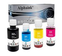 Alphaink Cartuccia di Inchiostro Compatibile per HP 31 32XL - Nero 135ml, Ciano Magenta Giallo 70ml - per Smart Tank Plus 555 570 655 559, Smart Tank 455 457 510 513 536 539 7005