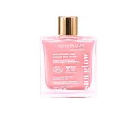 ALPHANOVA DAILY SUN - Olio secco sublime glitterato e luccicante rosa, idratante, viso corpo e capelli, certificato biologico, 100% naturale, 50 ml