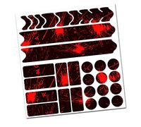 AlphaShield R159 R161 - Pellicola protettiva per telaio e forcella posteriore della bicicletta, in carbonio, per MTB e BMX, protezione per la vernice (02 Racing Rosso Neon)