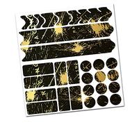 AlphaShield R159 R161 - Pellicola protettiva per telaio e forcella posteriore della bicicletta, in carbonio, per MTB e BMX, protezione per la vernice (07 Racing Gold Metallic)