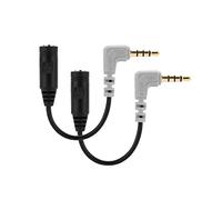 Alphatec Cavo microfono sc4 di ricambio per rode, 3,5 mm TRS su TRRS adattatore per collegare smartphone, tablet con Rode VideoMic Go, VideoMicro e BOYA Mic Lavalier, 2 pezzi