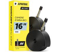 Alphatrail Camera d'aria Bicicletta AirFusion 16 Pollici AV Schrader Valvola 2x Set con Garanzia di Mobilità I Copertoni Compatibili con Michelin, Continental, Conti, Schwalbe, Maxxis & Kenda