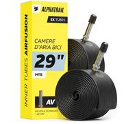 Alphatrail MTB Camera d'aria Bicicletta AirFusion 29 Pollici AV Schrader Valvola 2x Set con Garanzia di Mobilità I Copertoni Compatibili Michelin, Continental, Schwalbe, Maxxis, Vittoria & Kenda
