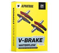 Alphatrail Pattini V-Brake 72mm Waterflow | forte frenata su bagnato e pioggia | per Shimano Deore Alivio Altus & Tektro Avid | StopNova, 2 paia