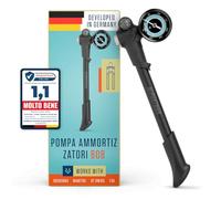 Alphatrail Pompa Ammortizzatori Bob - Per tutte le sospensioni 300 PSI / 20,7 Bar pressione massima I Valvola a 2 stadi I Air bleeder I manometro grande (Ø40mm) I Per RockShox, Fox etc