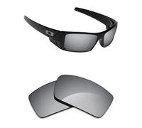 Alphax Lenti polarizzate di ricambio per occhiali da sole Oakley Gascan OO9014 da 60 mm, riduzione dell'abbagliamento, taglio di precisione, Specchio in titanio argentato, 60 millimeters