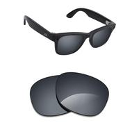 Alphax Lenti polarizzate di ricambio per occhiali da sole Ray-Ban Meta Wayfarer RW4006 da 50 mm, riduzione dell'abbagliamento, taglio di precisione, Nero cromato a specchio