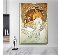 Alphonse Maria Mucha Musica della Tela di Canapa Pittura Poster Stampe Marmo di Arte Della Parete Pittura Immagine Decorativa Moderna Complementi Arredo Casa 35x50 cm Senza Cornice