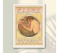 Alphonse Maria Mucha Poster Art Nouveau Vintage Vecchio dipinto su tela francese vittoriano Galleria Arte murale Decorazione per la casa 13,8"x19,6" (35x50 cm) Senza cornice