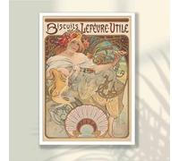 Alphonse Maria Mucha Poster Art Nouveau Vintage Vecchio dipinto su tela francese vittoriano Galleria Arte murale Decorazione per la casa 13,8"x19,6" (35x50 cm) Senza cornice