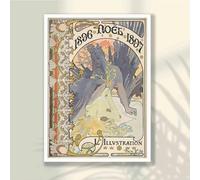 Alphonse Maria Mucha Poster Art Nouveau Vintage Vecchio dipinto su tela francese vittoriano Galleria Arte murale Decorazione per la casa 13,8"x19,6" (35x50 cm) Senza cornice