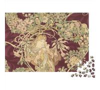 Alphonse Maria Mucha Puzzle Di Legno 1000 Pezzi -Puzzle Per Adulti-Relax Puzzle Giochi-Classico Puzzle,Impegnativo Puzzles Per Giovani Regali
