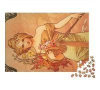 Alphonse Maria Mucha Puzzle Legno Classici 1000 Pezzi, Dipinti Di Fama Mondiale Puzzle, Impegnativi Jigsaw Puzzles, Giocattolo Decompressivo Intellettuale Educativo 1000pcs