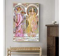 Alphonse Mucha Vintage Illustrazione Su Tela Poster E Stampe Decorative Art Nouveau Dipinti Su Tela Wall Art Piuctures 50x70cm Frameless