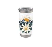 Alpi Austriache Escursioni in montagna Edelweiss Flower Bicchiere termico in acciaio inox doppia parete