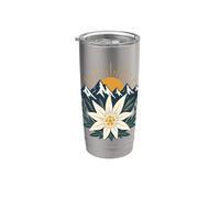 Alpi Austriache Escursioni in montagna Edelweiss Flower Bicchiere termico in acciaio inox doppia parete