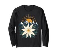 Alpi Austriache Escursioni in Montagna Edelweiss Flower Maglia a Manica