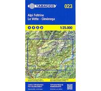 Alpi Feltrine. Le Vètte. Cimònega. Carta topografica in scala 1:25.000, antistrappo, impermeabile, fotodegradabile. Ediz. italiana, inglese, francese e tedesca: Tabacco Wanderkarte 1:25000: 23