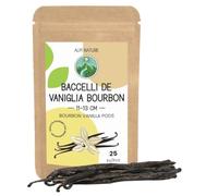 Alpi Nature 25 Bacche di Vaniglia Bourbon Madagascar 11-13cm | Vaniglia Bacche Madagascar Qualità Premium per Dolci, Ideale per Torte, Biscotti, Gelati e Budini