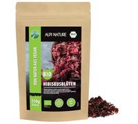 Alpi Nature Ibisco Tisana BIO 250g, Fiore di Hibisco Intero Essiccato con Petali, Tè Sfuso