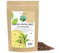 Alpi Nature Pepe Misto con Pimento 500g, Miscela a 5 Colori con Pepe Nero, Bianco, Verde, Rosa e Bacche di Pimento