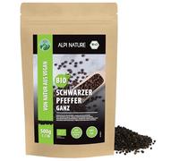 Alpi Nature Pepe Nero BIO 500g, Grani di Pepe Nero Interi per Cucina e Miscele di Spezie