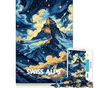 Alpi svizzere, Svizzera, Paesaggio montano, Puzzle da 1000 pezzi per adolescenti, Gioco di logica e senso, Divertimento rilassante, Bordi lisci, Regalo creativo 38x52cm