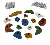 ALPIDEX 15 Prese Arrampicata Appigli con Viti e Dadi Parete Interno Esterno | Set, Kit, Blocchi, Montessori, Psicomotricità, Palestra, Giardino, Bouldering, Plastica, Misure L M S, Bambini