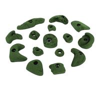 ALPIDEX 15 Prese Arrampicata | Varie Forme Dimensioni | 5 Pezzi Ciascuno L, M, S | Set Arrampicata Iniziale Ideale | Blocchi Arrampicata, Colore:Verde-Screziato