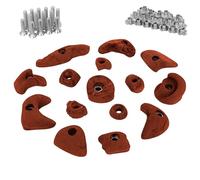 ALPIDEX 15 Prese Per Arrampicata | Set Iniziale | Comprese Viti, Dadi Di Fissaggio | Blocchi Arrampicata | Misure L, M, S | Forme Diverse | Set Completo Iniziale, Colore:rosso-screziato