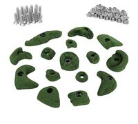 ALPIDEX 15 Prese Per Arrampicata | Set Iniziale | Comprese Viti, Dadi Di Fissaggio | Blocchi Arrampicata | Misure L, M, S | Forme Diverse | Set Completo Iniziale, Colore:verde-screziato