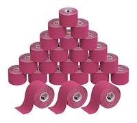 ALPIDEX 24 Rotoli Nastro Kinesiologico 5 m x 5,0 cm Tanti Colori E-Book Esempi Applicazione Tape Kinesiologico Muscolare Cerotto, Colore:rosa fucsia