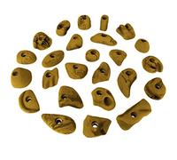 ALPIDEX 25 Prese per l'Arrampicata | Blocchi Arrampicata | Prese di Dimensioni M, S | Punti d'Appoggio | Set Arrampicata | Resistente alle Intemperie - Colore:Giallo-Screziato