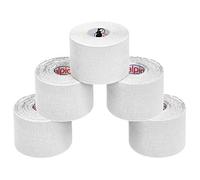 ALPIDEX 5 Rotoli Nastro Kinesiologico 5 m x 5,0 cm Tanti Colori E-Book Esempi Applicazione Tape Kinesiologico Muscolare Cerotto, Colore:bianco
