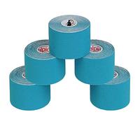 ALPIDEX 5 Rotoli Nastro Kinesiologico 5 m x 5,0 cm Tanti Colori E-Book Esempi Applicazione Tape Kinesiologico Muscolare Cerotto, Colore:luce blu