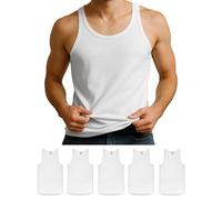 ALPIDEX Canottiera Uomo Set 5 100% Cotone Intima Smanicata Costine Canotta | Maglietta Interna, Sottocamicia, Basic, Classica, OEKO-TEX, Traspirante, 170 g/m², Lavoro, Tempo Libero, Girocollo, Sport