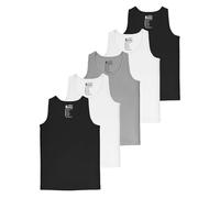ALPIDEX Set di 5 Canotti Ragazzi Biancheria Canottiere Intima 100% Cotone Bambini Basic Canotta, Taglia:116-122 (6-7 Anni), Colore:Thunder