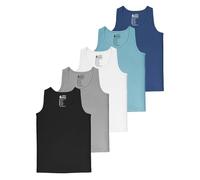 ALPIDEX Set di 5 Canotti Ragazzi Biancheria Canottiere Intima 100% Cotone Bambini Basic Canotta, Taglia:104-110 (4-5 Anni), Colore:Water