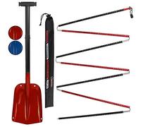 ALPIDEX Sonda da Valanga Alluminio con Pala da Neve Manico Telescopico, Colore:Red - 320 cm
